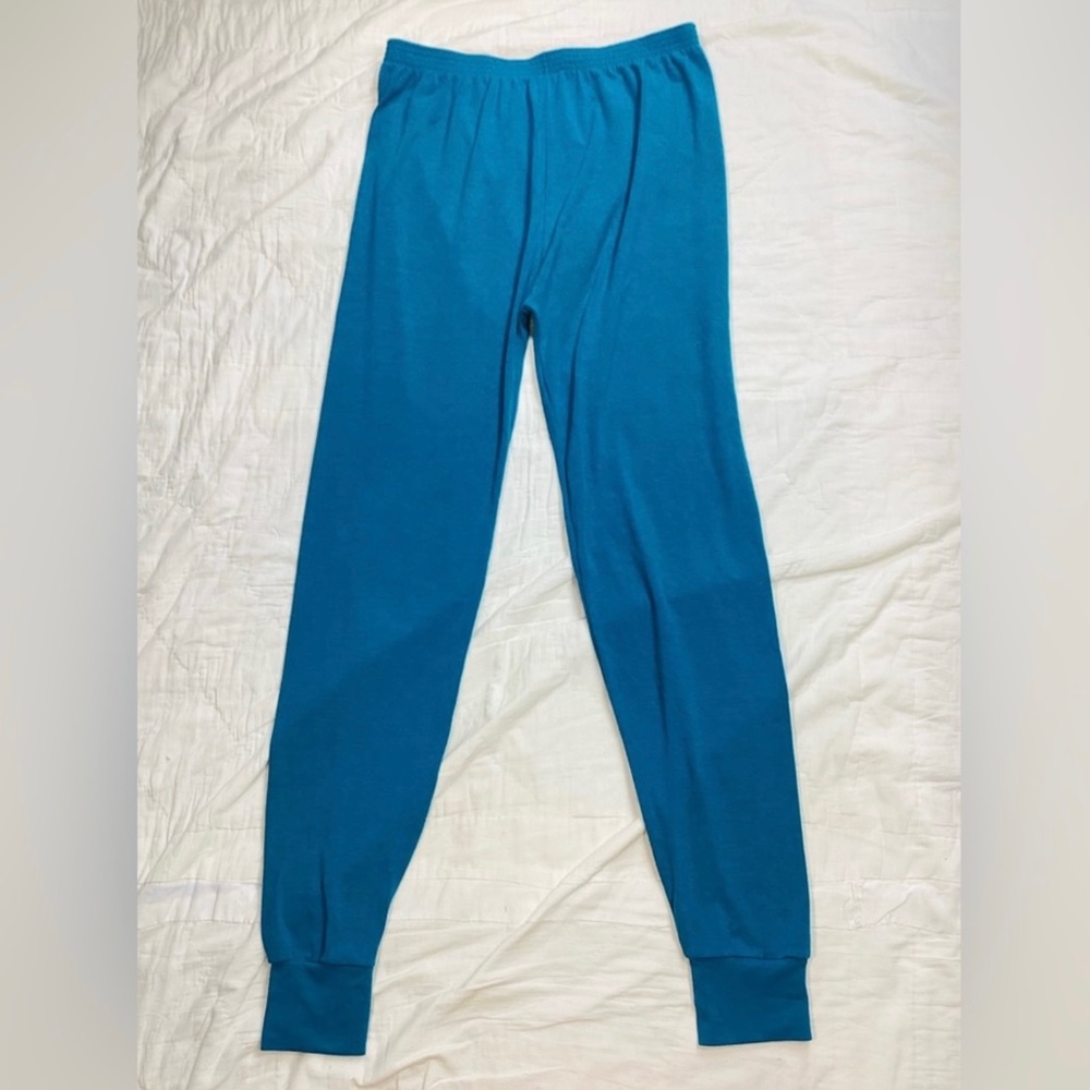 Vtg REI USA Womens Baselayer Jogger Pants Turquoise Blue XL